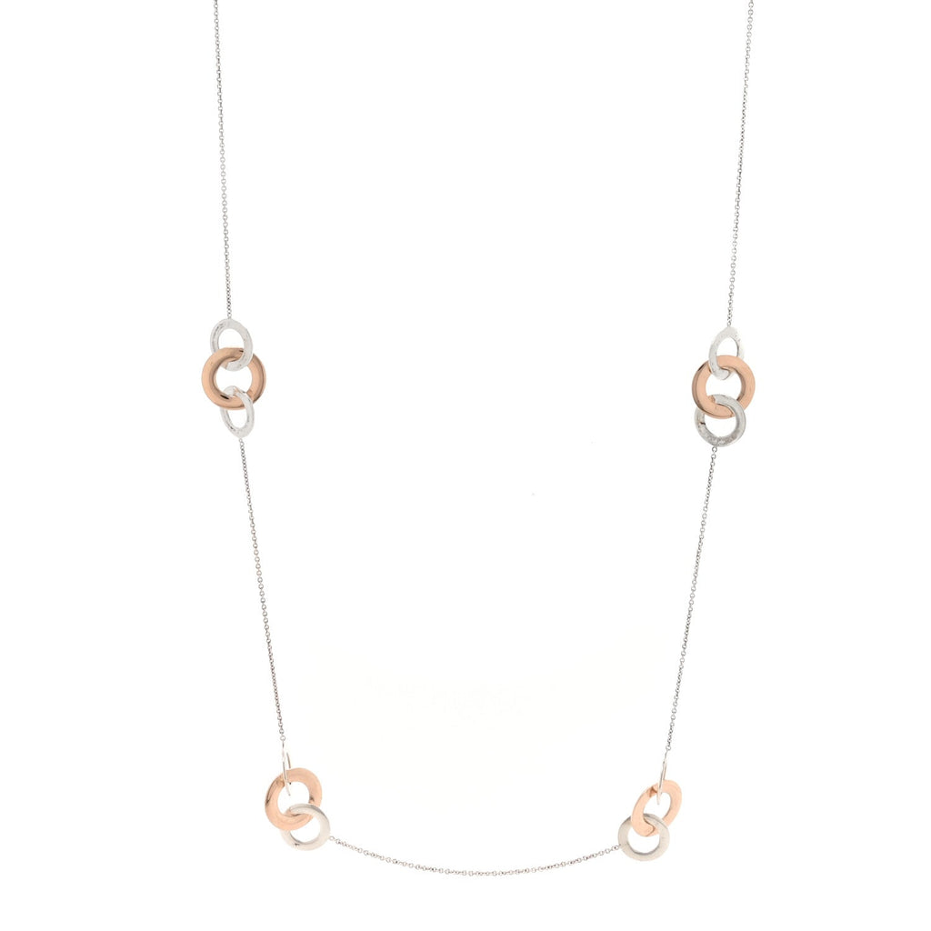 Sterling Silver Rubedo 1837 Interlocking Circles Long Necklace