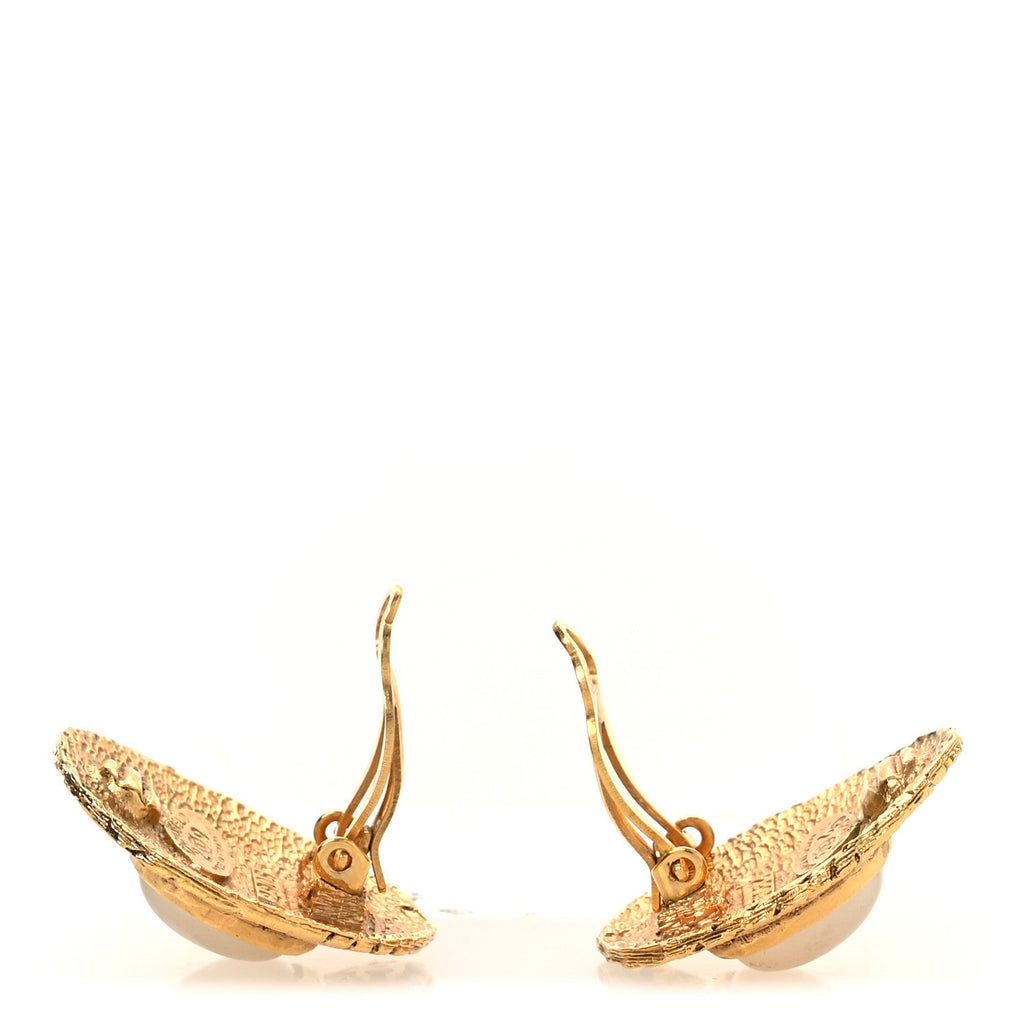 Pearl Clip On Earrings Gold