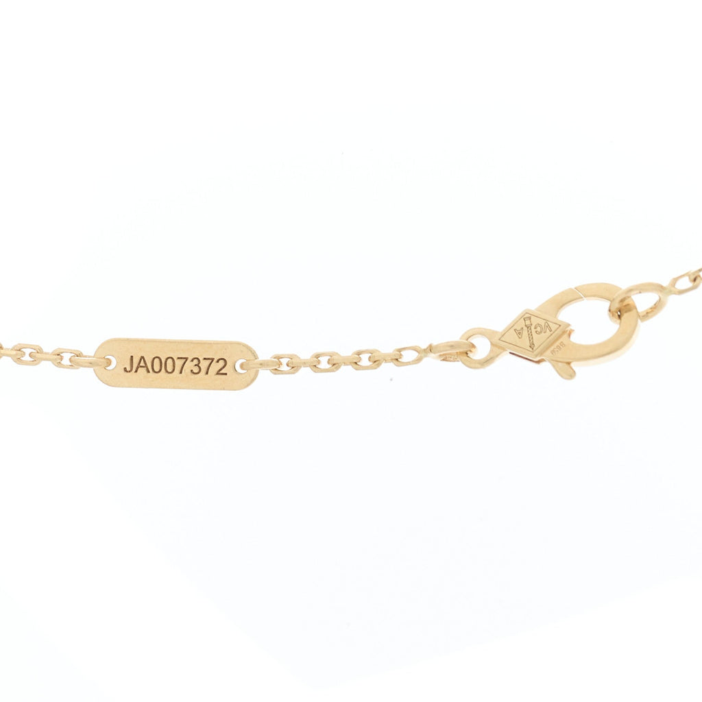 18K Yellow Gold Carnelian Vintage Alhambra Pendant Necklace