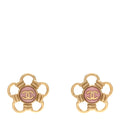 Resin CC Flower Earrings Gold Pink