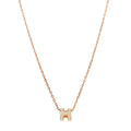 Lacquered Rose Gold Mini Pop H Pendant Necklace White