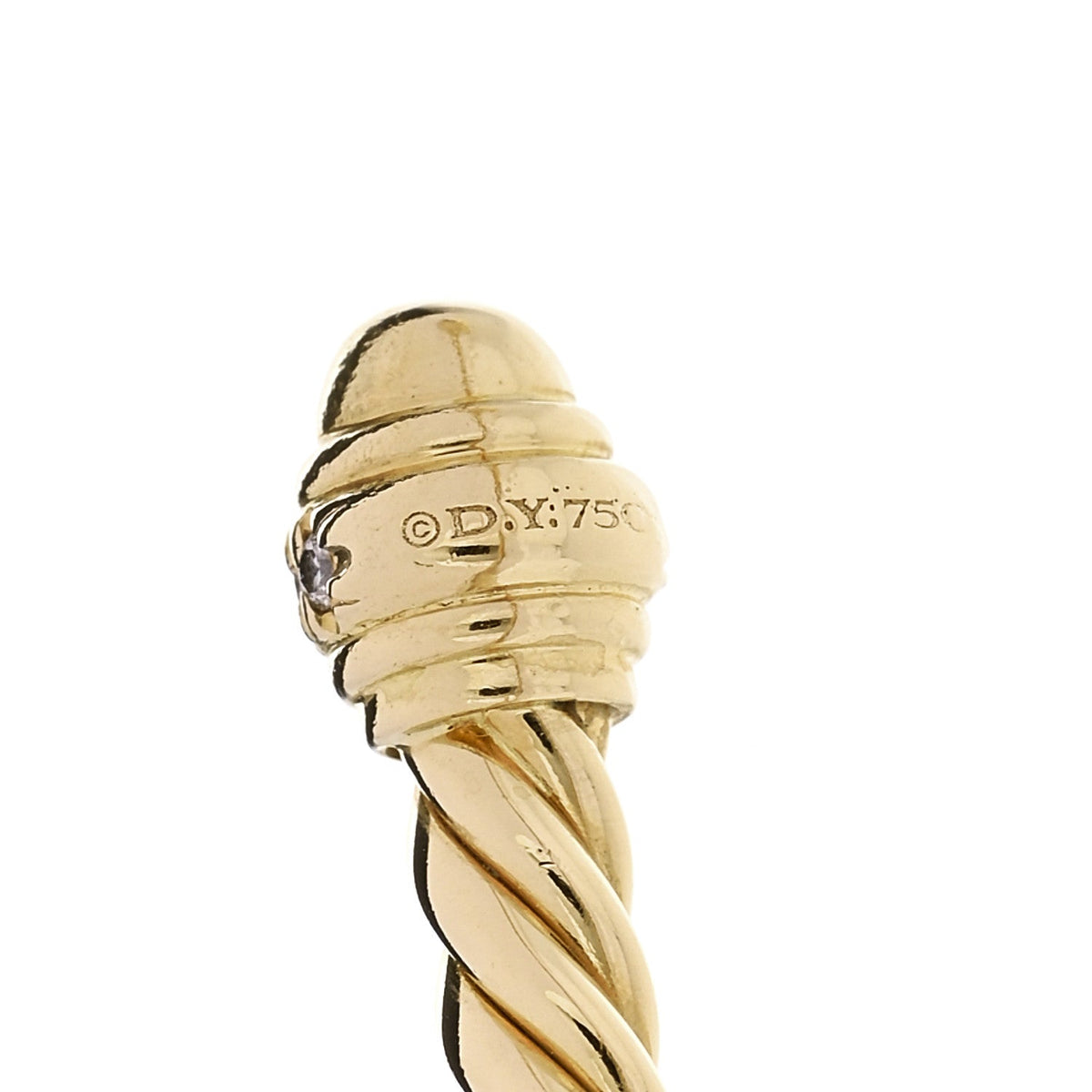 18K Yellow Gold Diamond 3mm Cablespira Bracelet