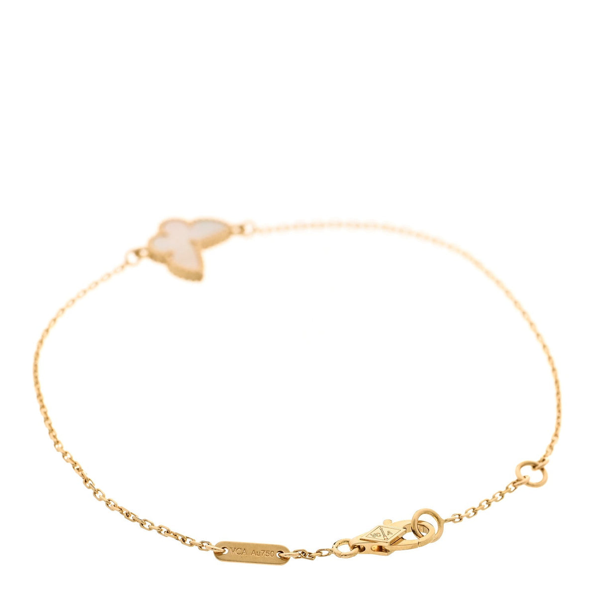 18K Yellow Gold Mother of Pearl Sweet Alhambra Butterfly Bracelet