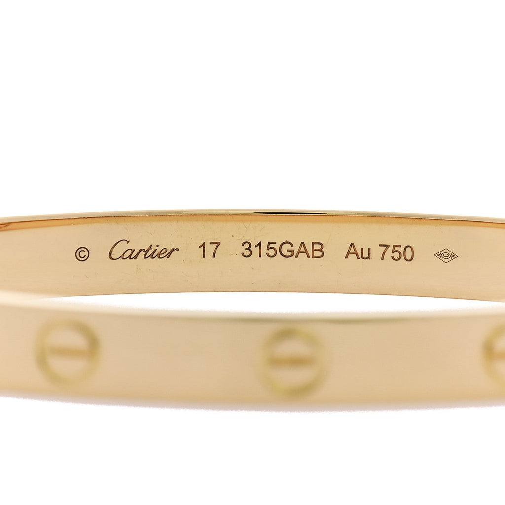 18K Yellow Gold LOVE Single Screw Bracelet 17