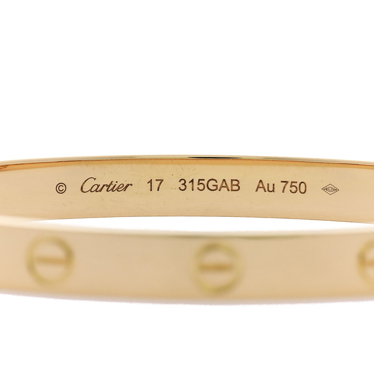 18K Yellow Gold LOVE Single Screw Bracelet 17