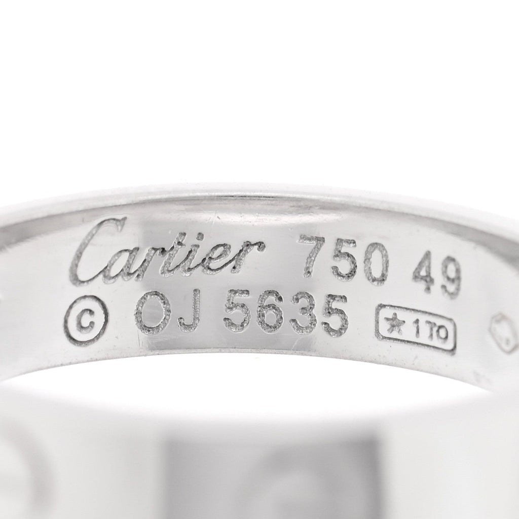 18K White Gold Diamond 4mm LOVE Wedding Band Ring 49 5