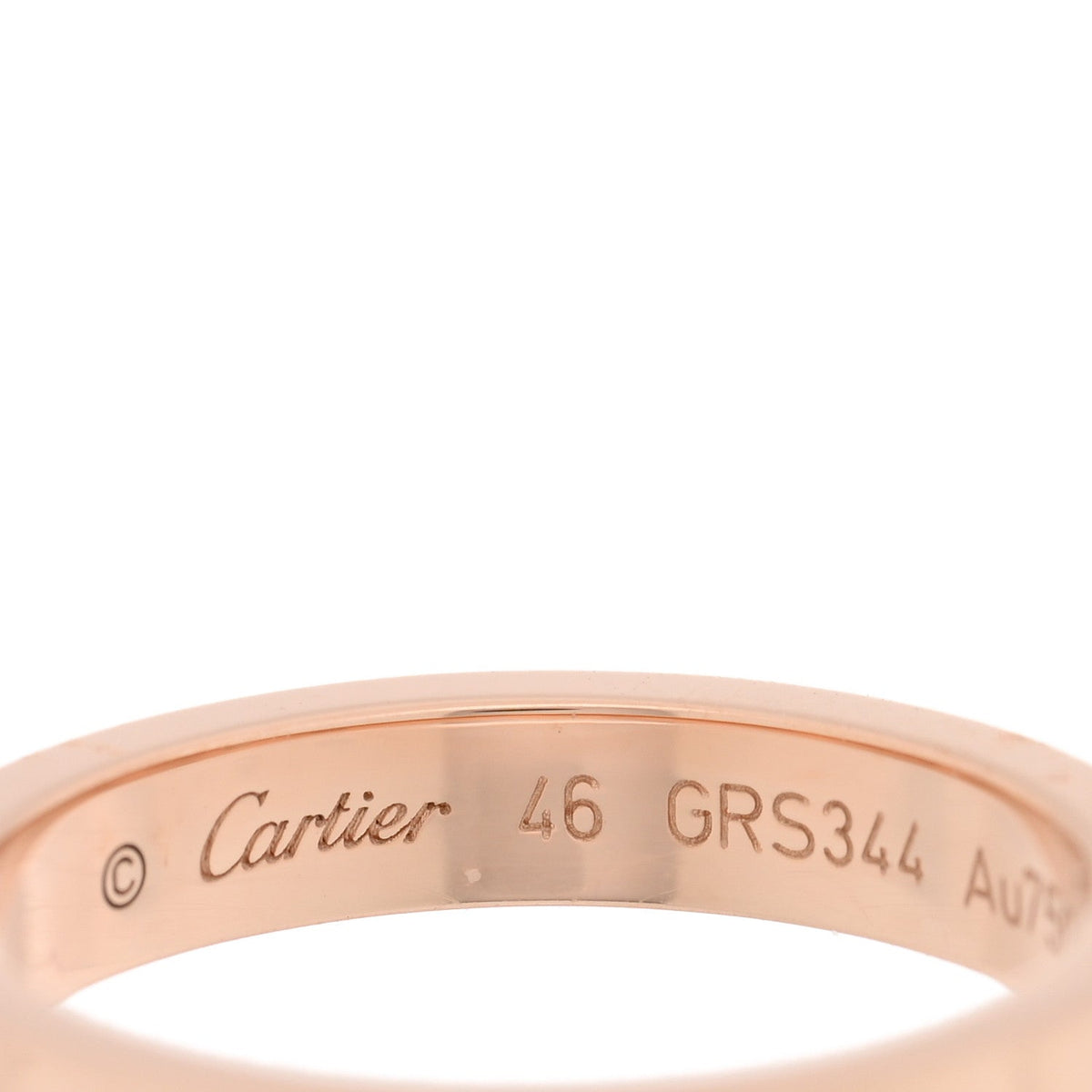 18K Pink Gold Diamond 3mm C De Cartier Wedding Band Ring 46 3.75
