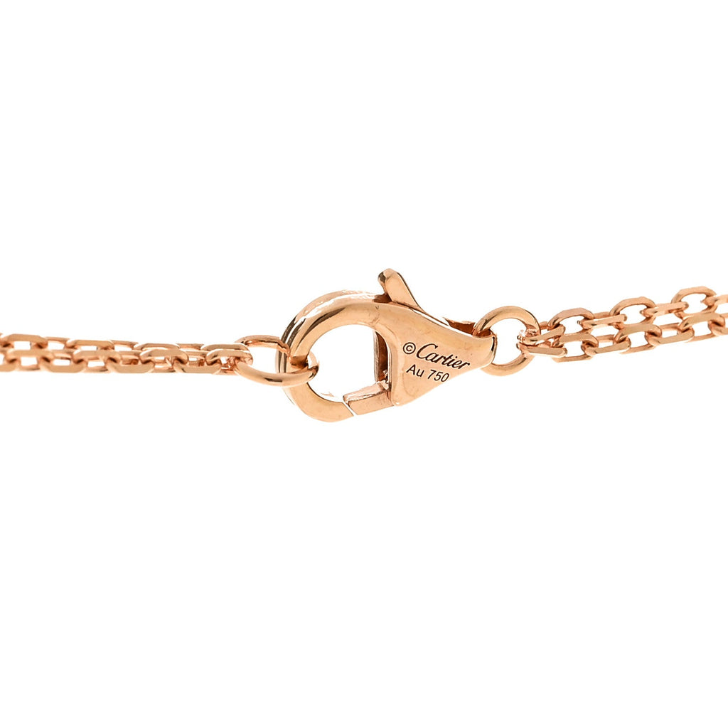 18K Pink Gold 2 Diamond LOVE Necklace