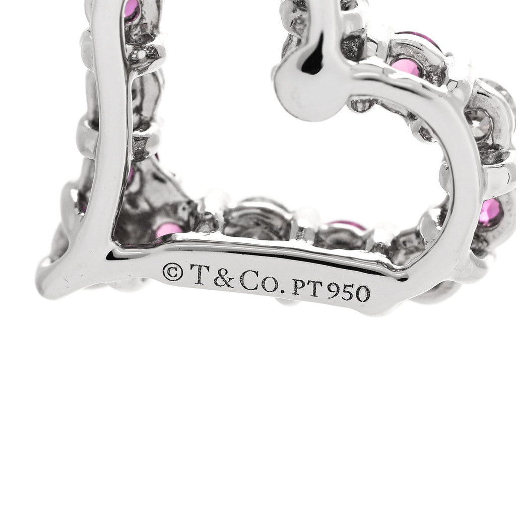Platinum Diamond Pink Sapphire Mini Heart Charm