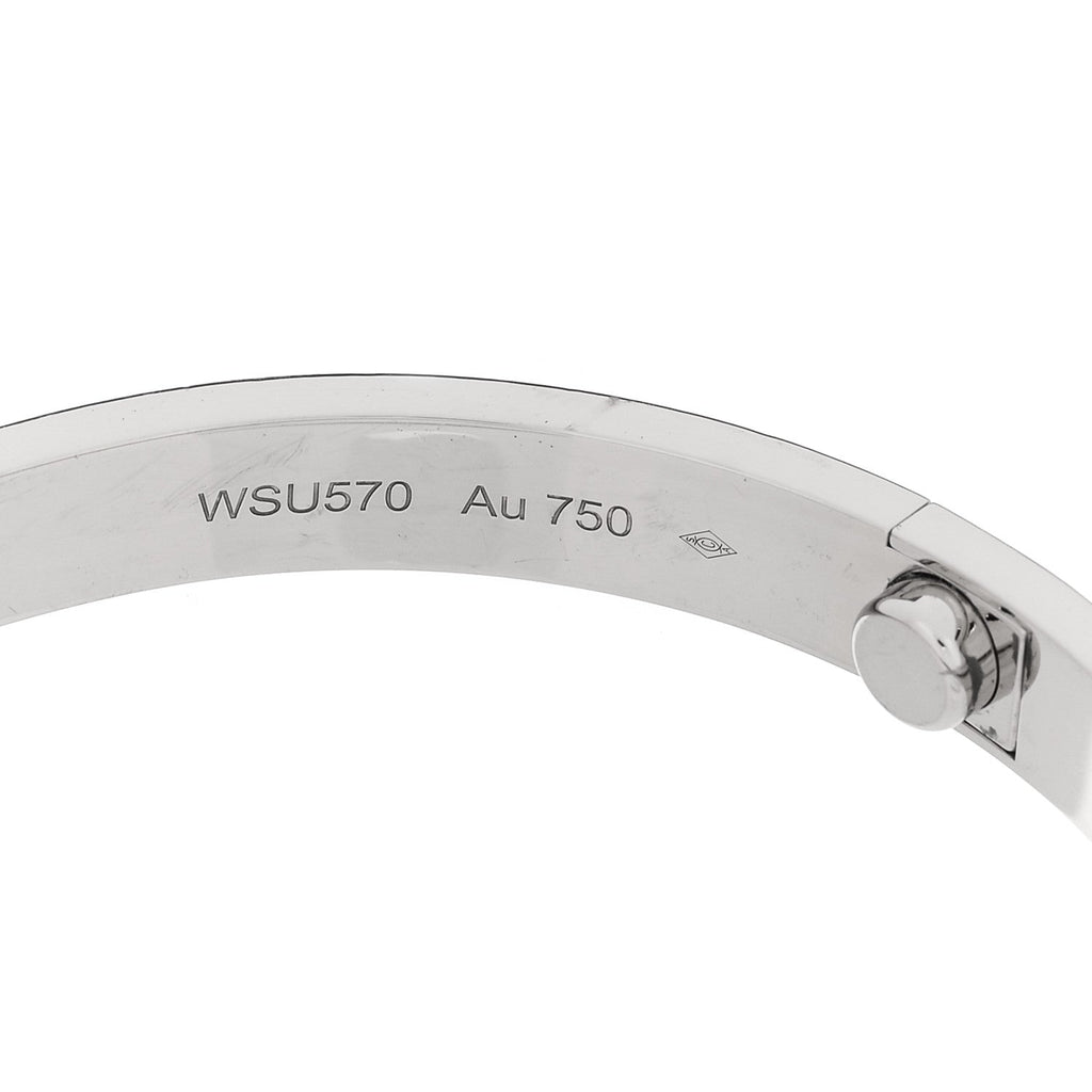 18K White Gold Brushed Finish LOVE Bracelet 18
