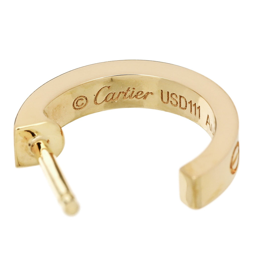18K Yellow Gold Small LOVE Hoop Earrings