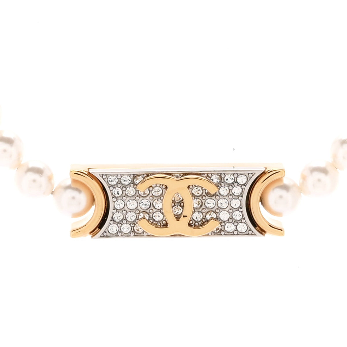 Metal Marble CC Chain Choker Necklace Gold White Gray