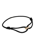 18k Pink Yellow White Gold Trinity Adjustable Cord Bracelet Black