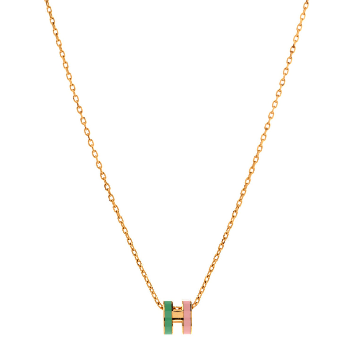 Lacquered Gold Mini Pop H Rocabar Pendant Necklace Malabar