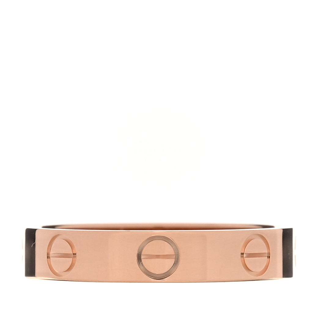 18K Pink Gold 3.5mm LOVE Wedding Band Ring 53 6.5