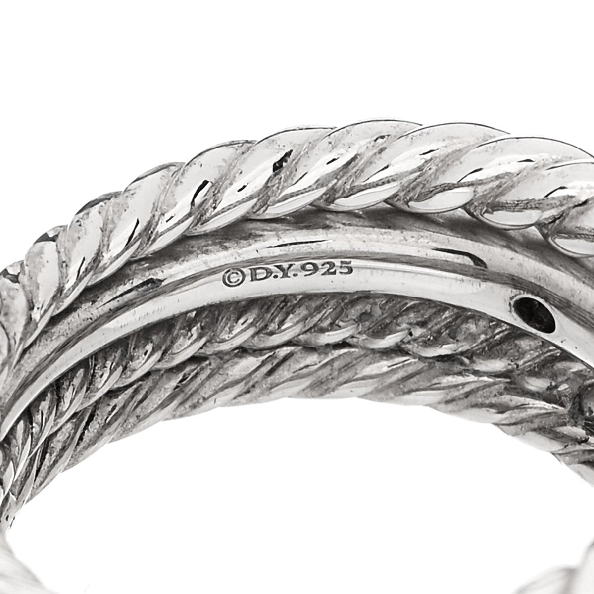 Sterling Silver Diamond 16mm Stax Wide Stacked Ring 57 8