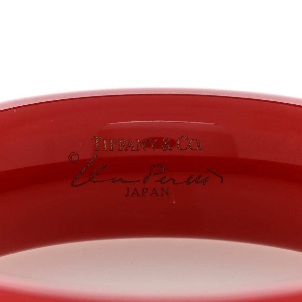 Lacquer Hardwood Elsa Peretti Doughnut Bangle Bracelet Red