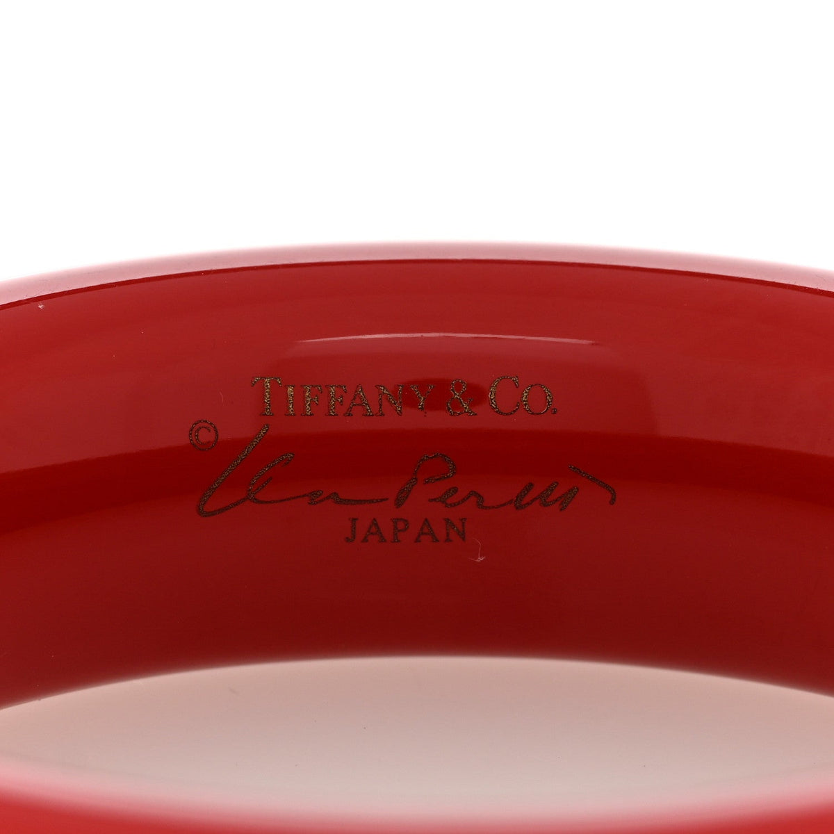 Lacquer Hardwood Elsa Peretti Doughnut Bangle Bracelet Red
