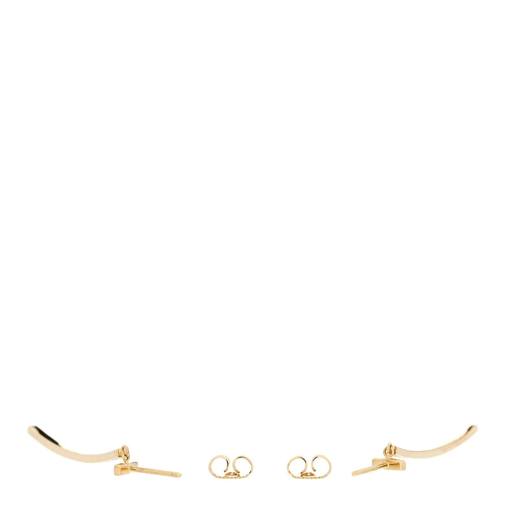 18K Yellow Gold Diamond T Bar Earrings