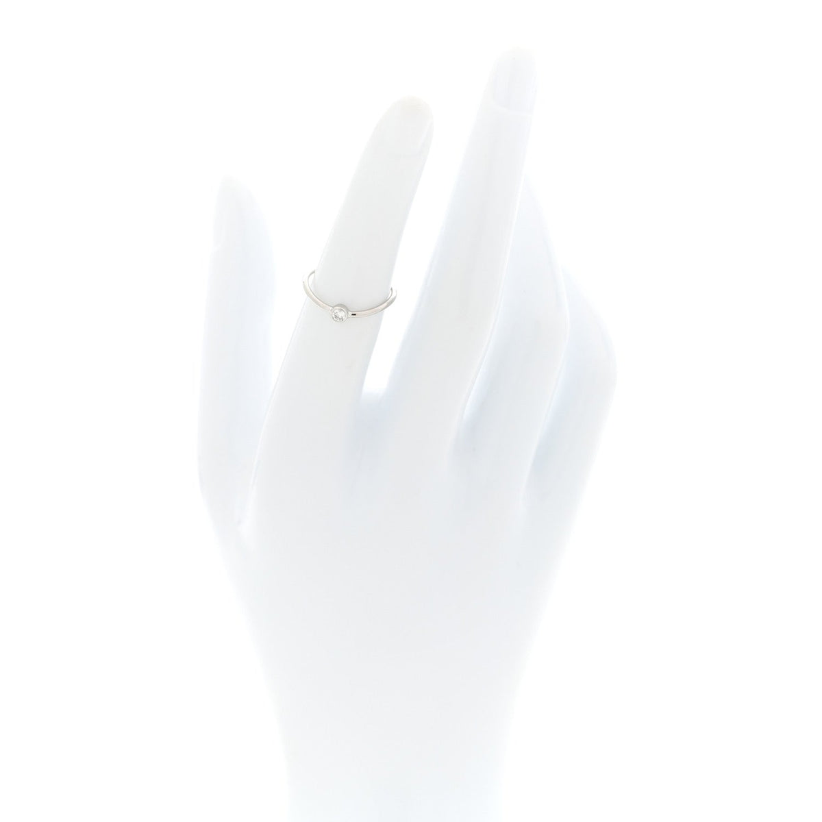 Platinum Diamond Elsa Peretti Single-Row Wave Ring 49 4.75