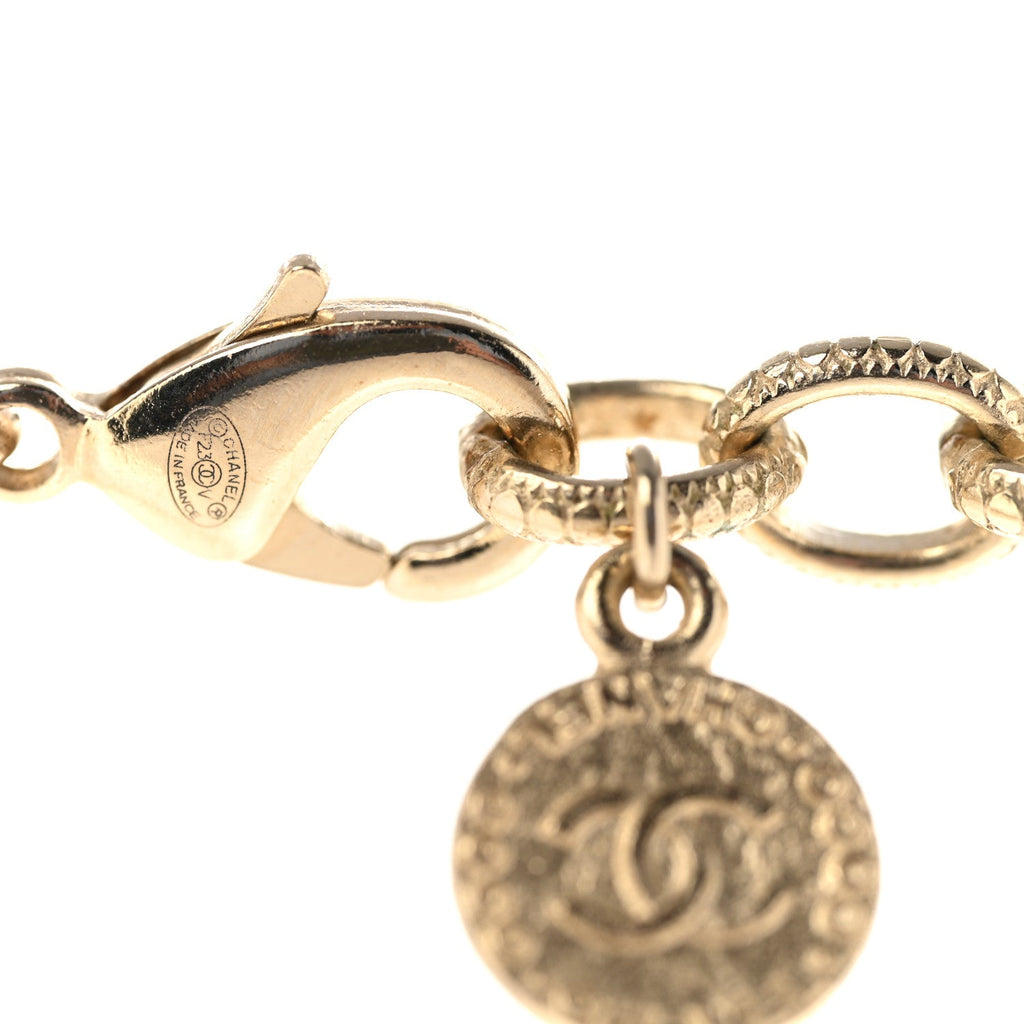 Pearl CC 100th Anniversary Necklace Light Gold