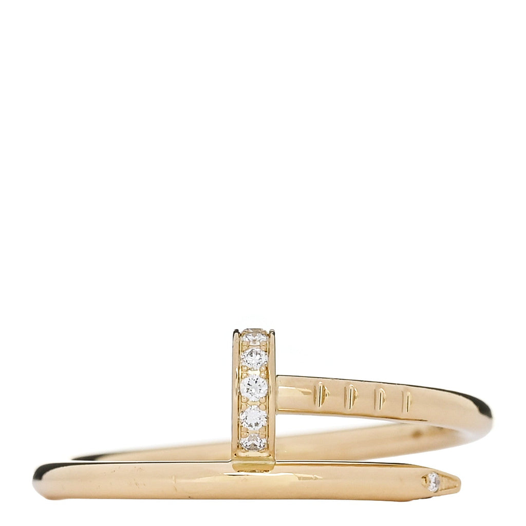 18K Yellow Gold Diamond Small Juste Un Clou Ring 54 6.75