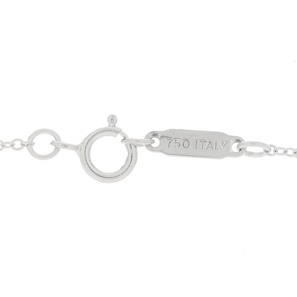 18K White Gold Diamond Cushion Pendant Necklace