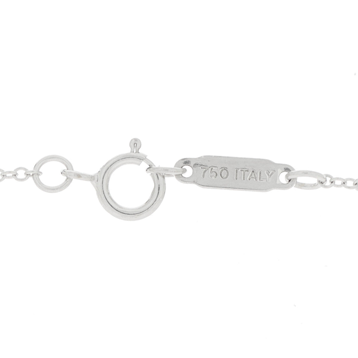 18K White Gold Diamond Cushion Pendant Necklace