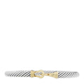 Sterling Silver 14K Yellow Gold 5mm Cable Classic Buckle Bracelet
