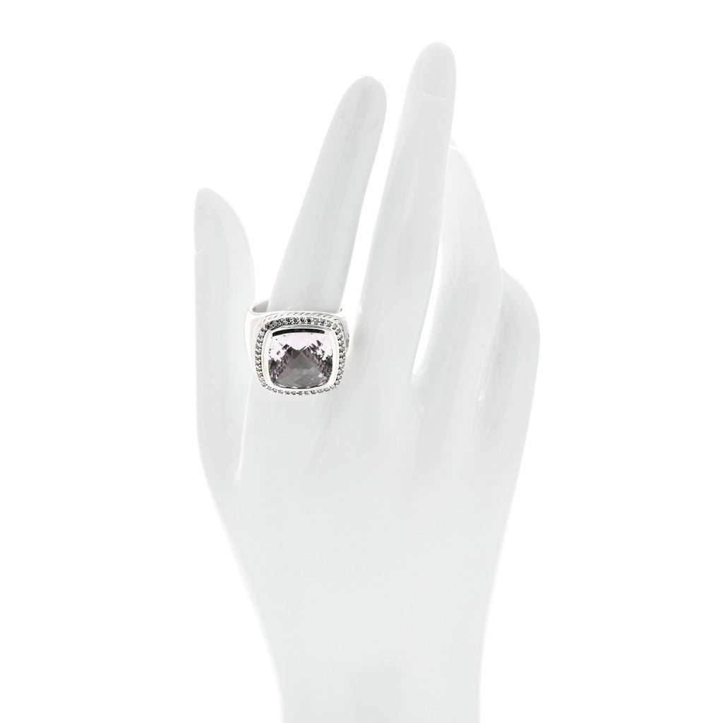 Sterling Silver Diamond Amethyst 14mm Albion Statement Ring 61 9.75