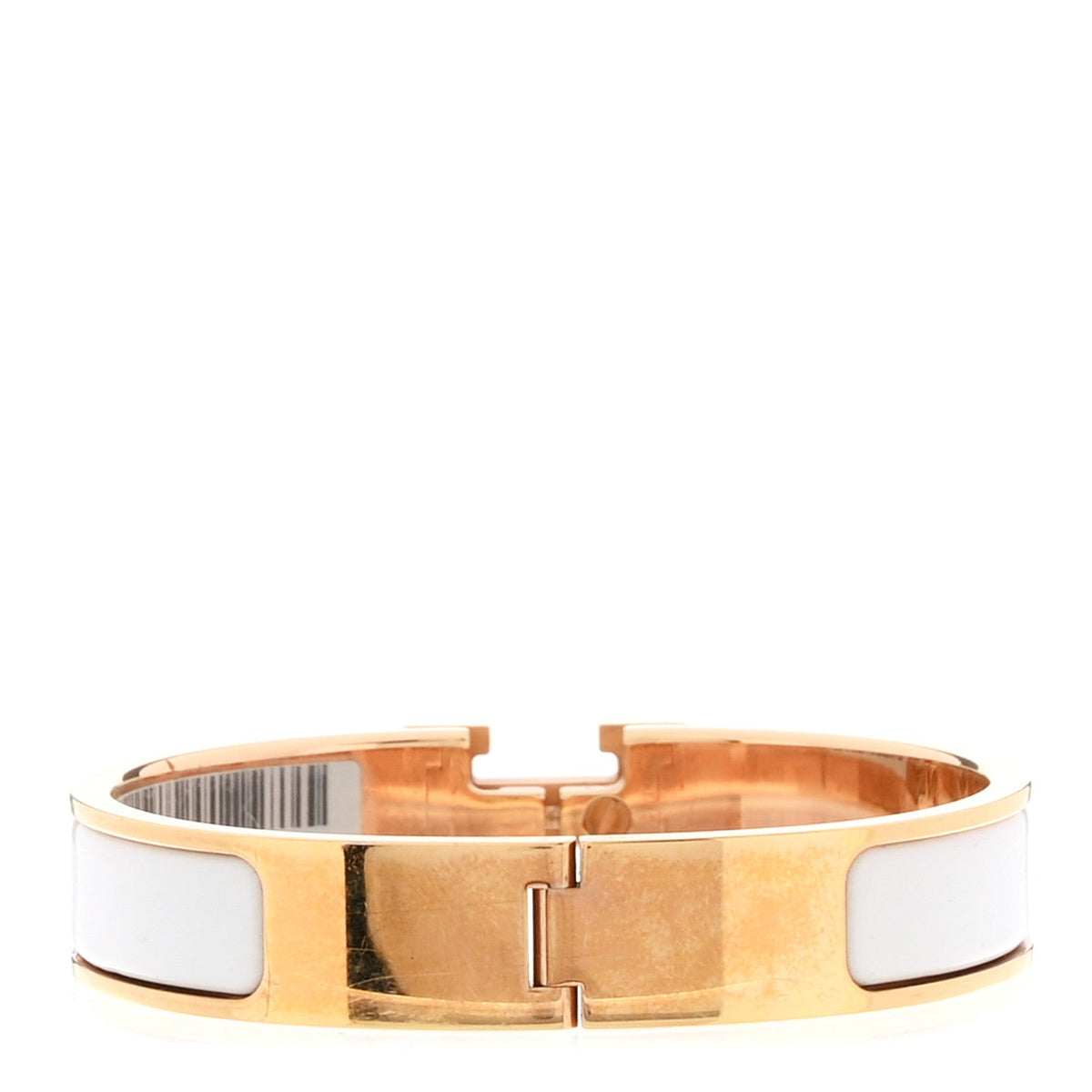 Enamel Narrow Clic Clac H Bracelet PM White