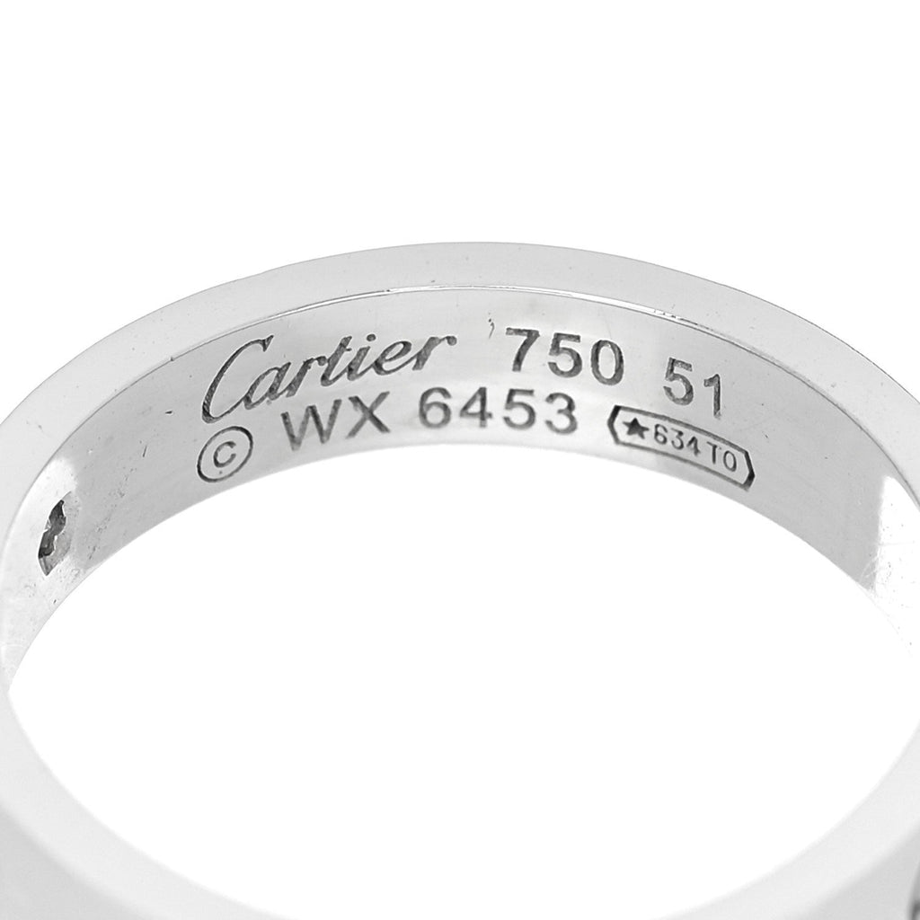 18K White Gold Diamond 4mm LOVE Wedding Band Ring 51 5.75
