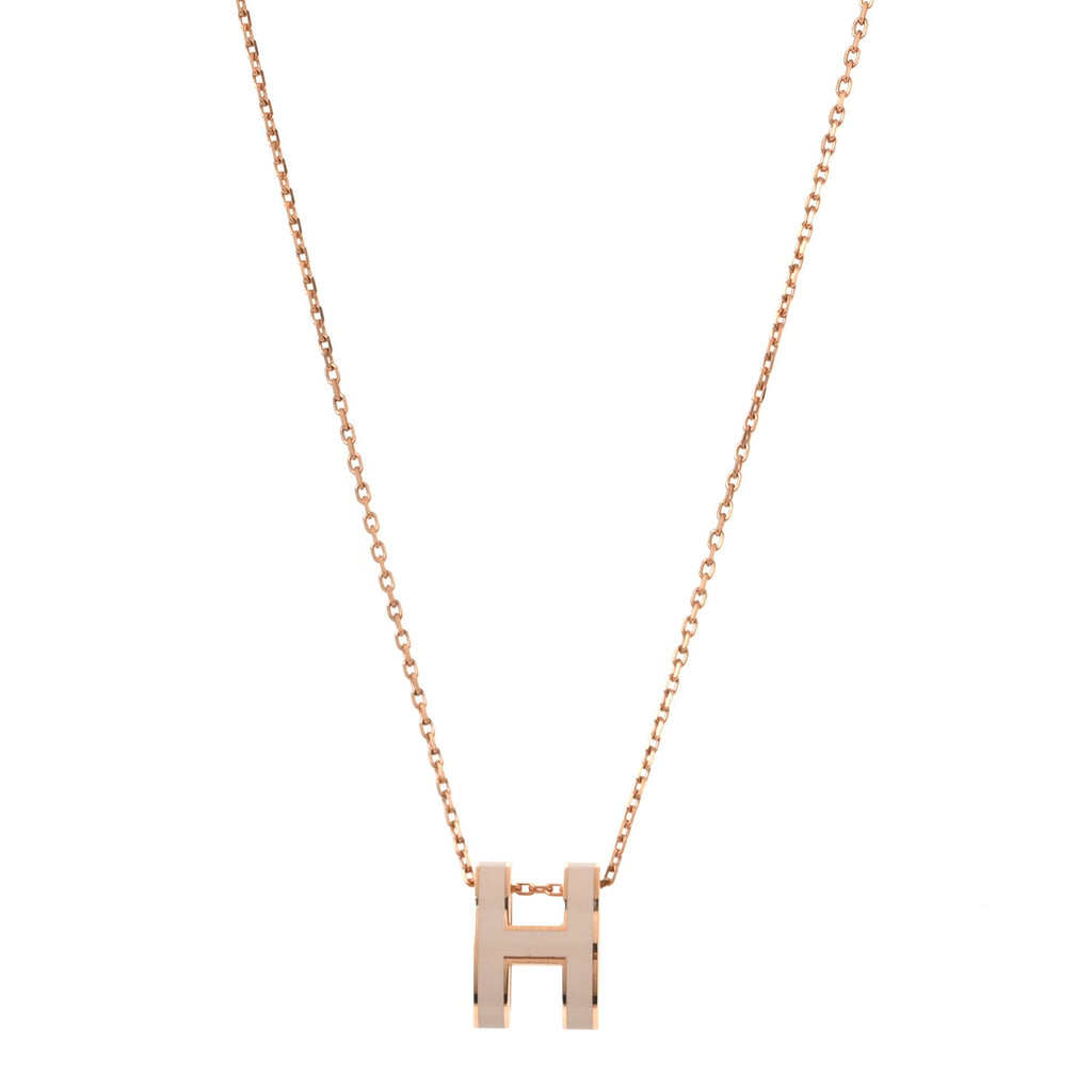 Lacquered Rose Gold Pop H Pendant Necklace Poudre