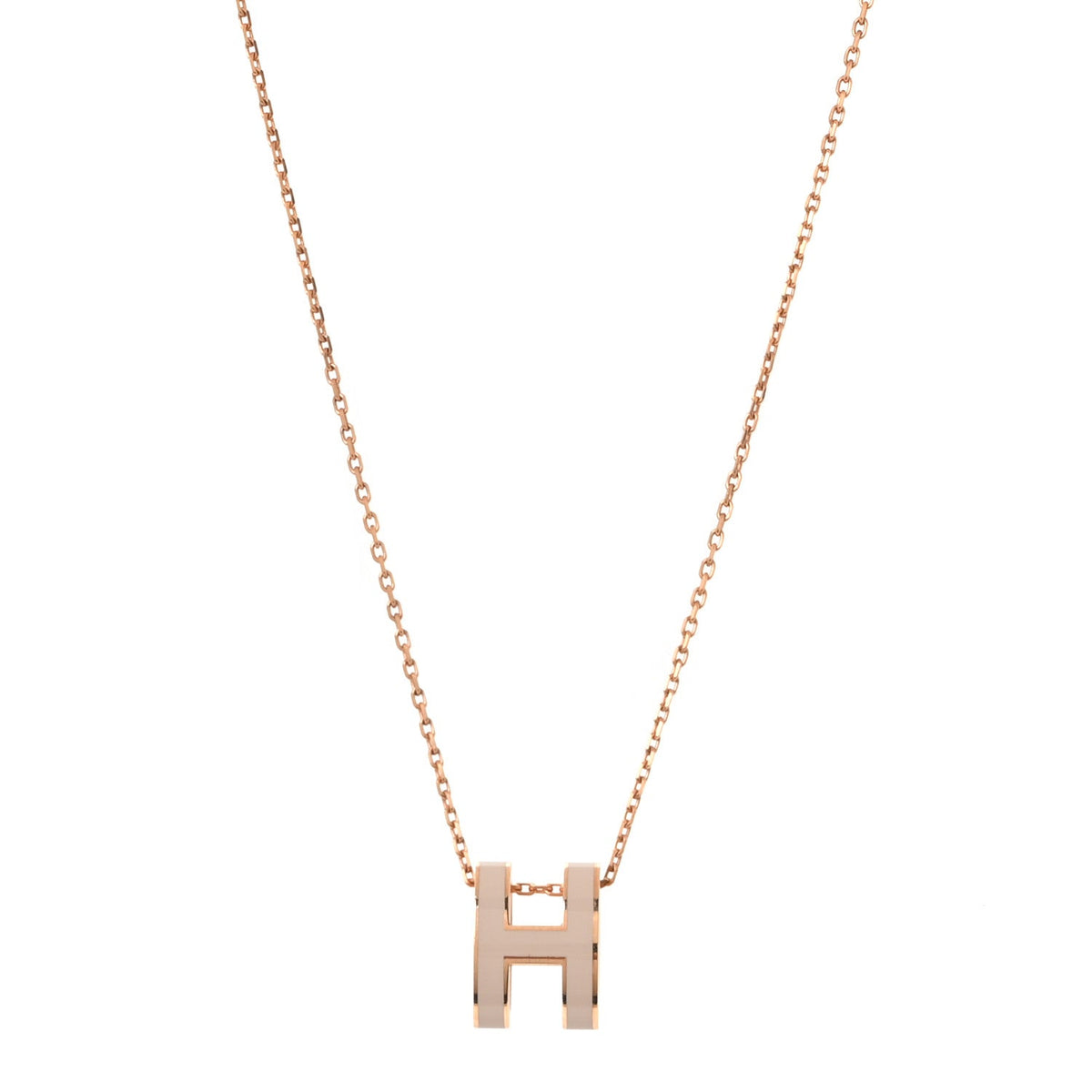 Lacquered Rose Gold Pop H Pendant Necklace Poudre