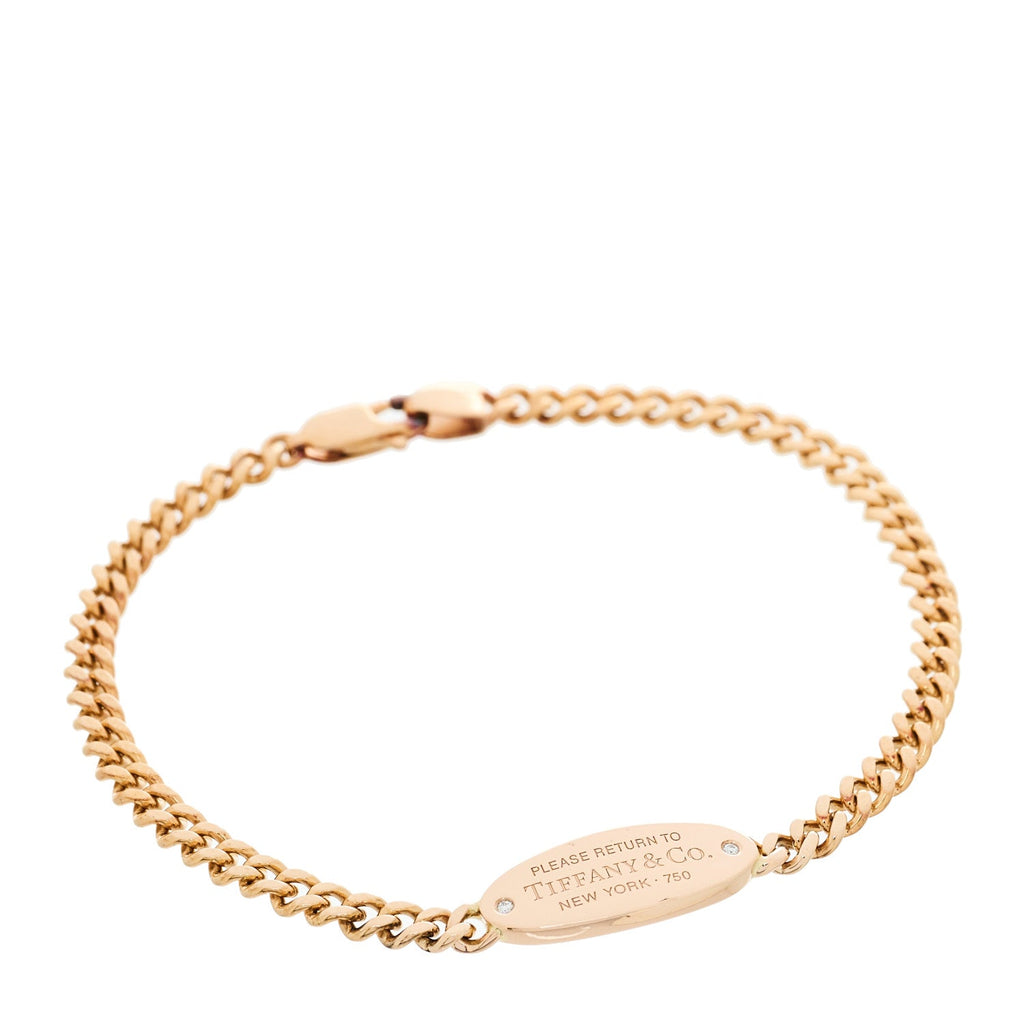 18K Rose Gold Diamond Return To Tiffany Oval ID Bracelet