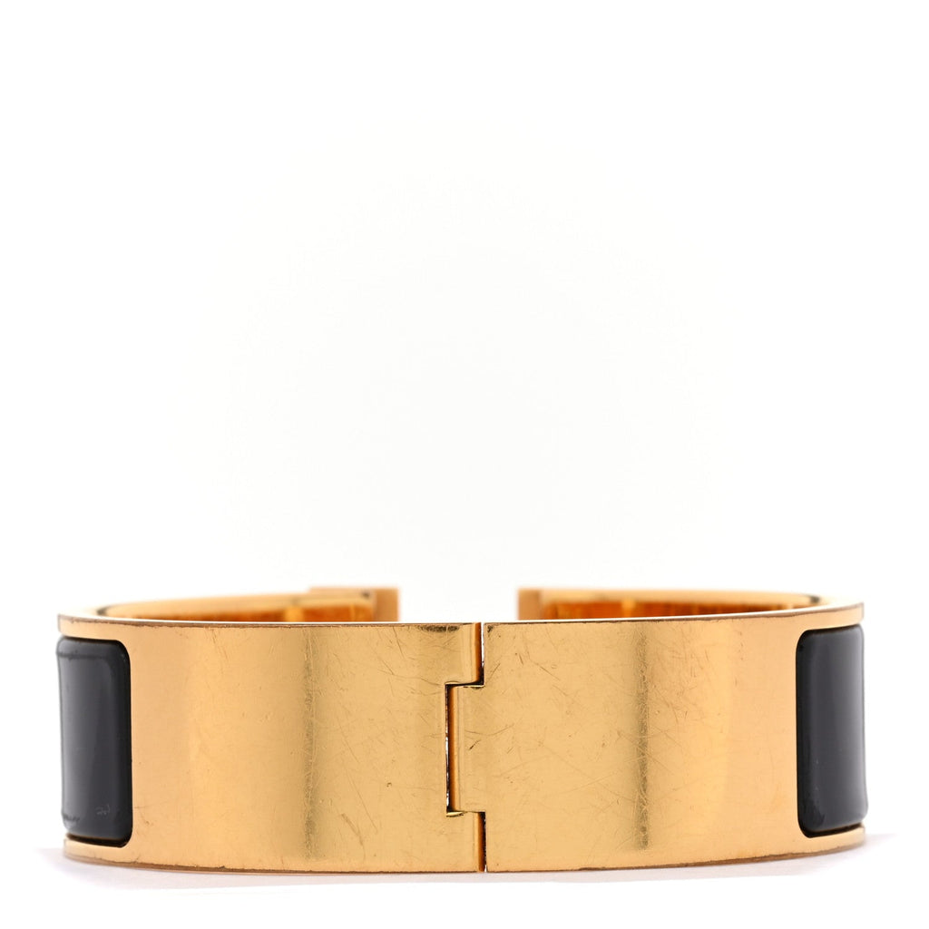 Enamel Wide Clic Clac H Bracelet GM Black