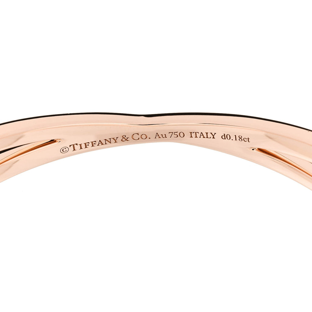 18K Rose Gold Diamond Atlas X Narrow Hinged Bangle Bracelet