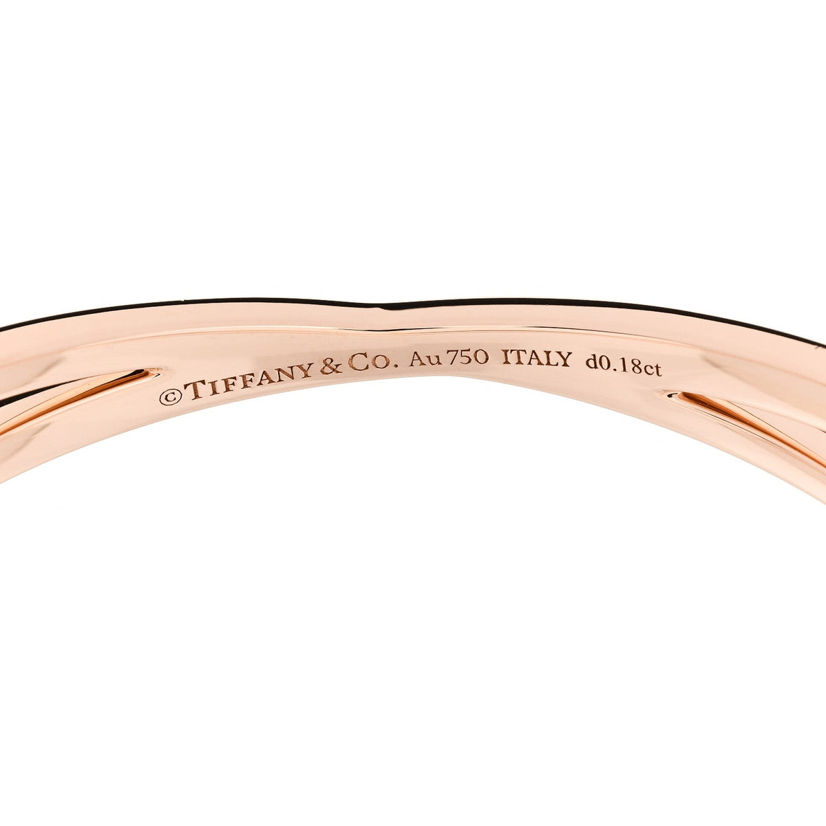 18K Rose Gold Diamond Atlas X Narrow Hinged Bangle Bracelet
