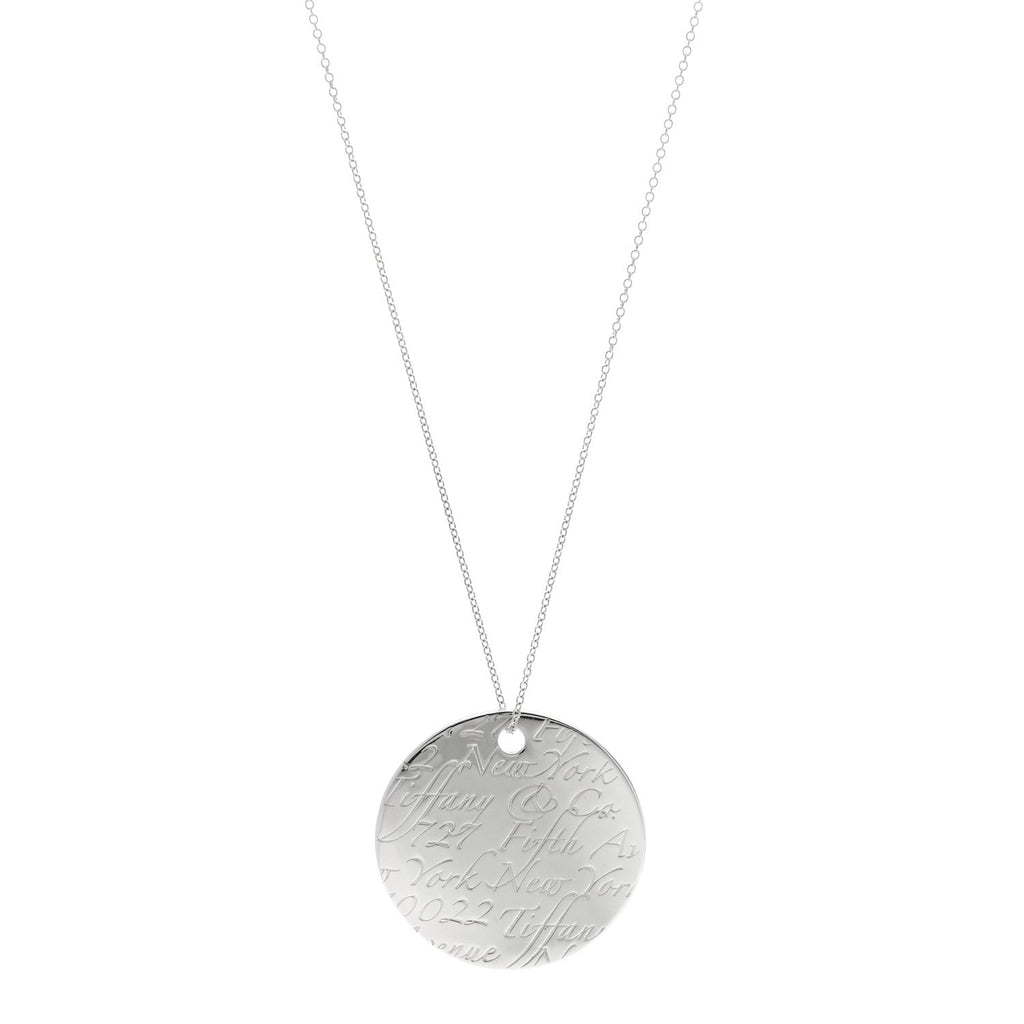 Sterling Silver Notes Round Pendant Necklace