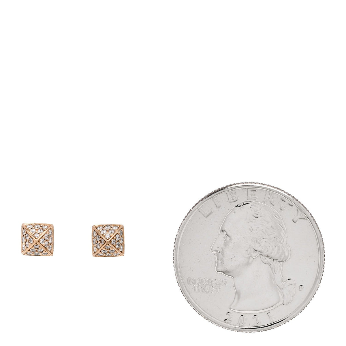 18K Rose Gold Diamond Clou d'H Stud Earrings