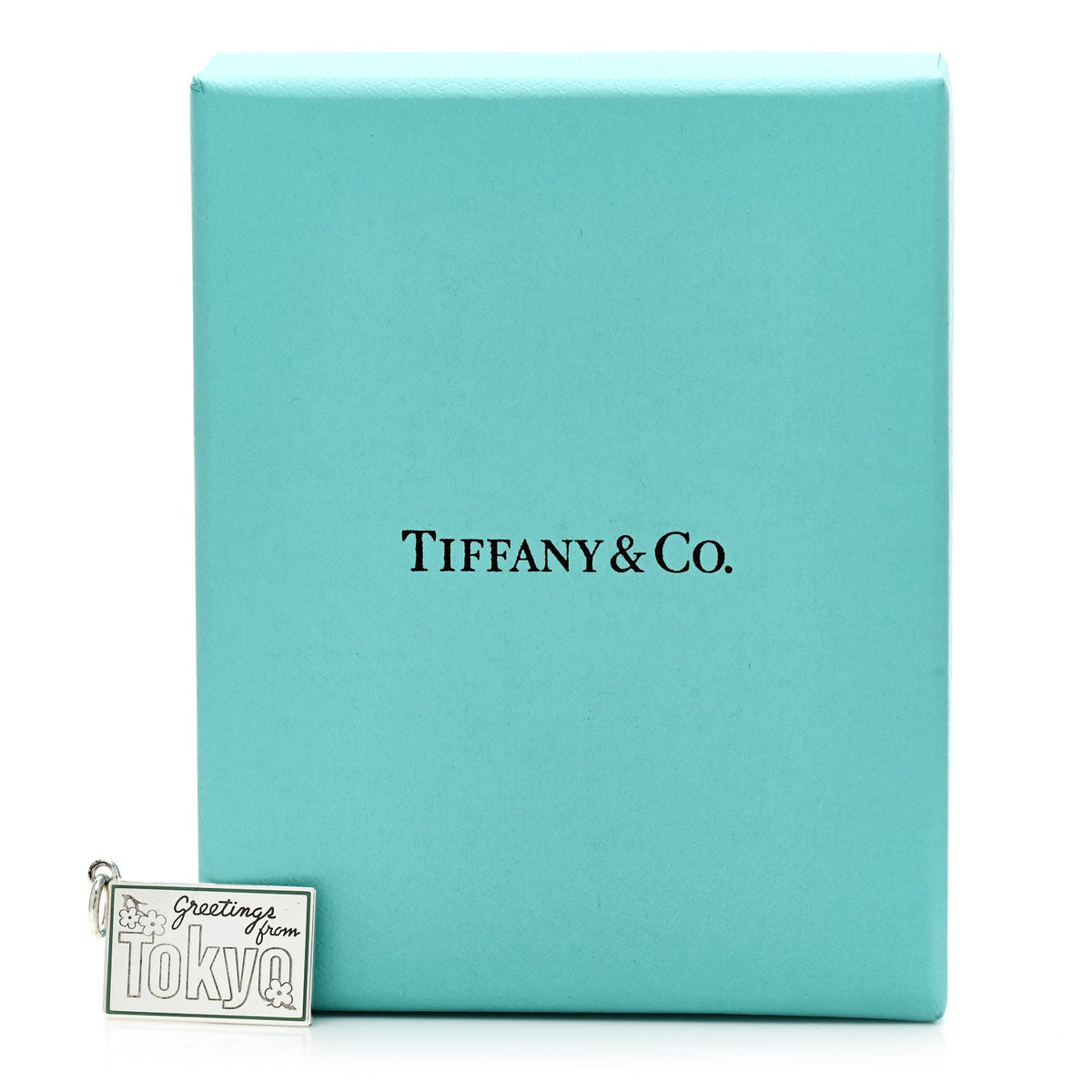 Sterling Silver Enamel Tokyo Postcard Charm Blue