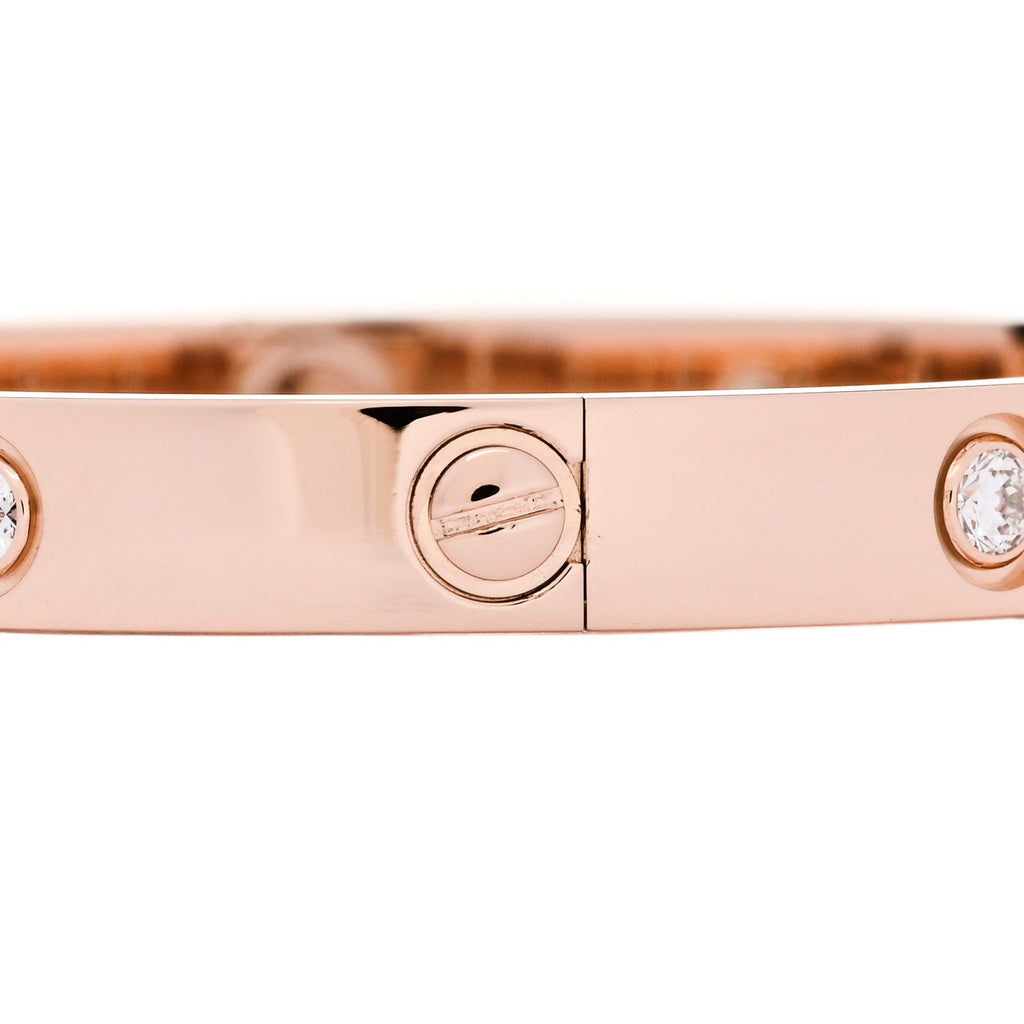 18K Pink Gold 10 Diamond LOVE Bracelet 16