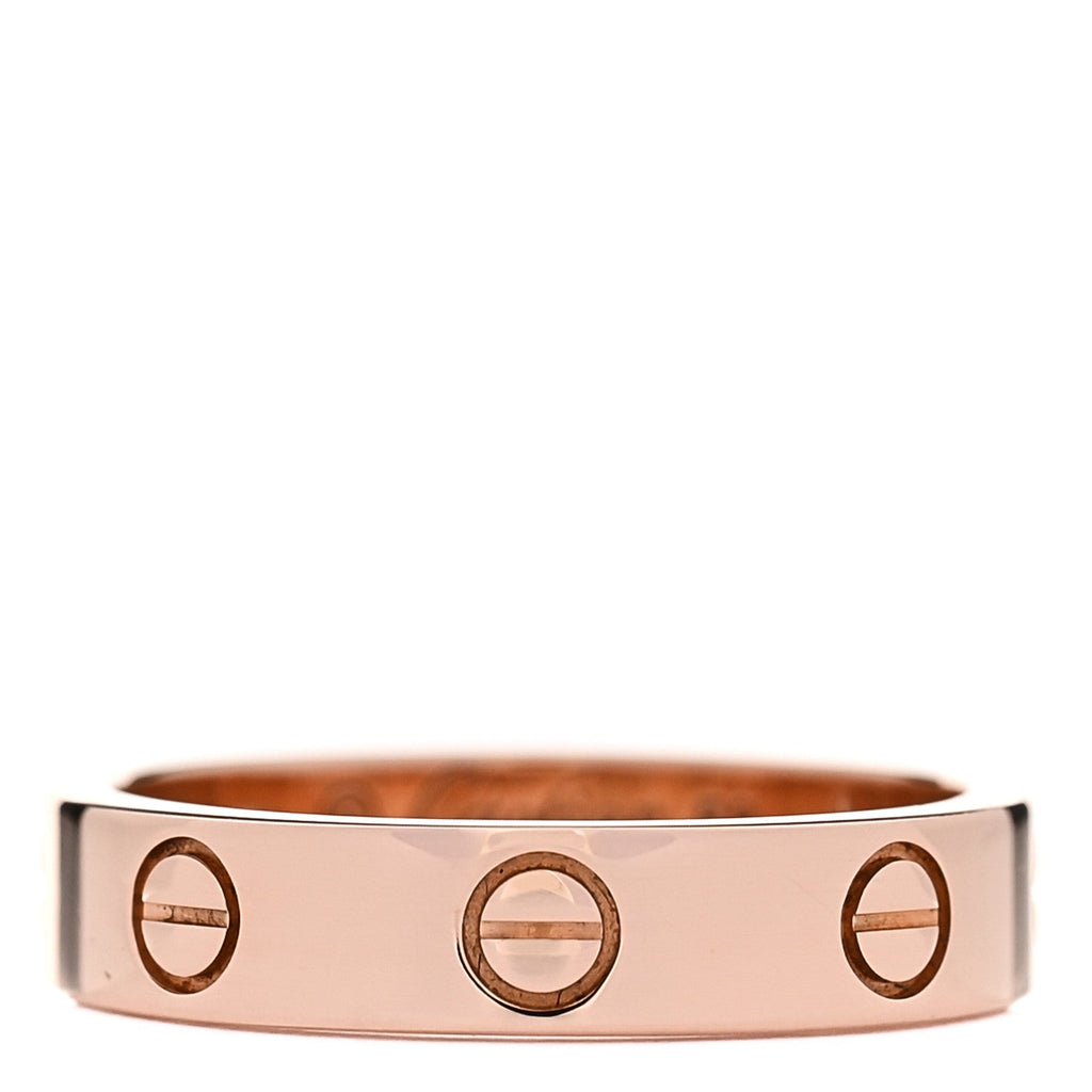 18K Pink Gold Diamond 4mm LOVE Wedding Band Ring 50 5.25