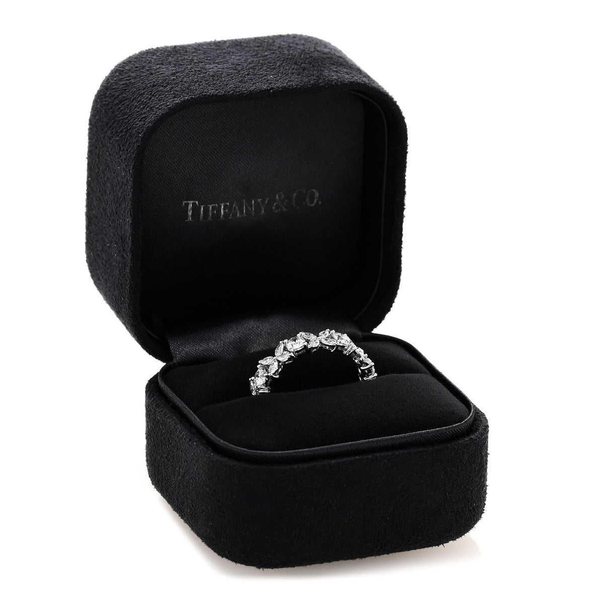 Platinum Diamond Victoria Alternating Band Ring 55 7.25