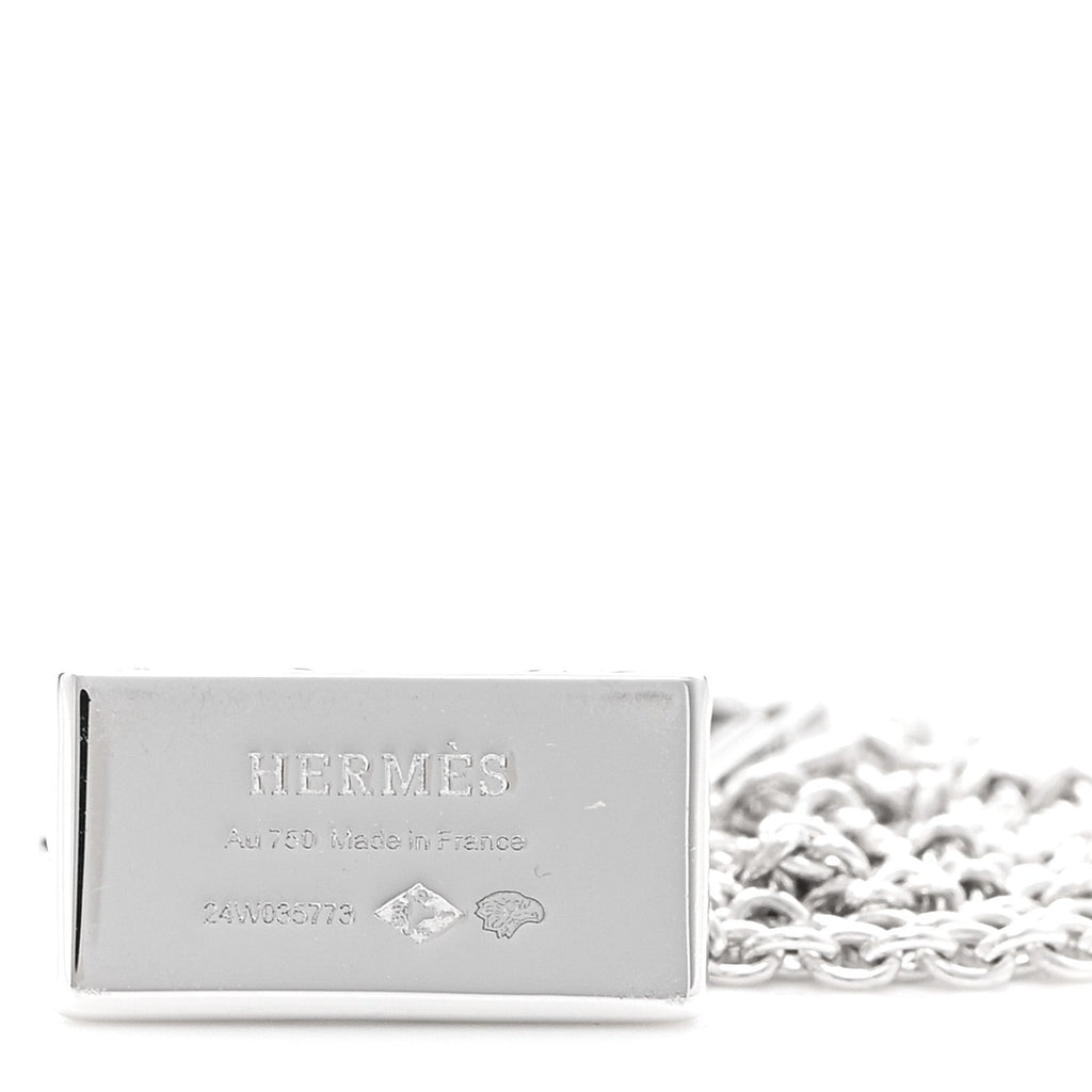 18K White Gold Diamond Birkin Amulettes Pendant Necklace