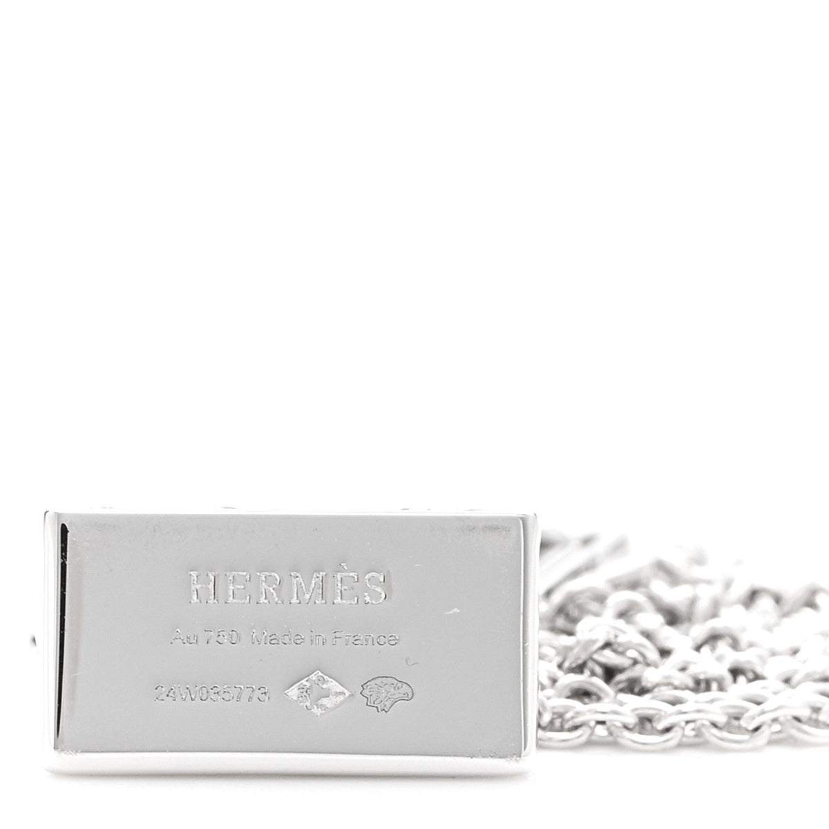 18K White Gold Diamond Birkin Amulettes Pendant Necklace
