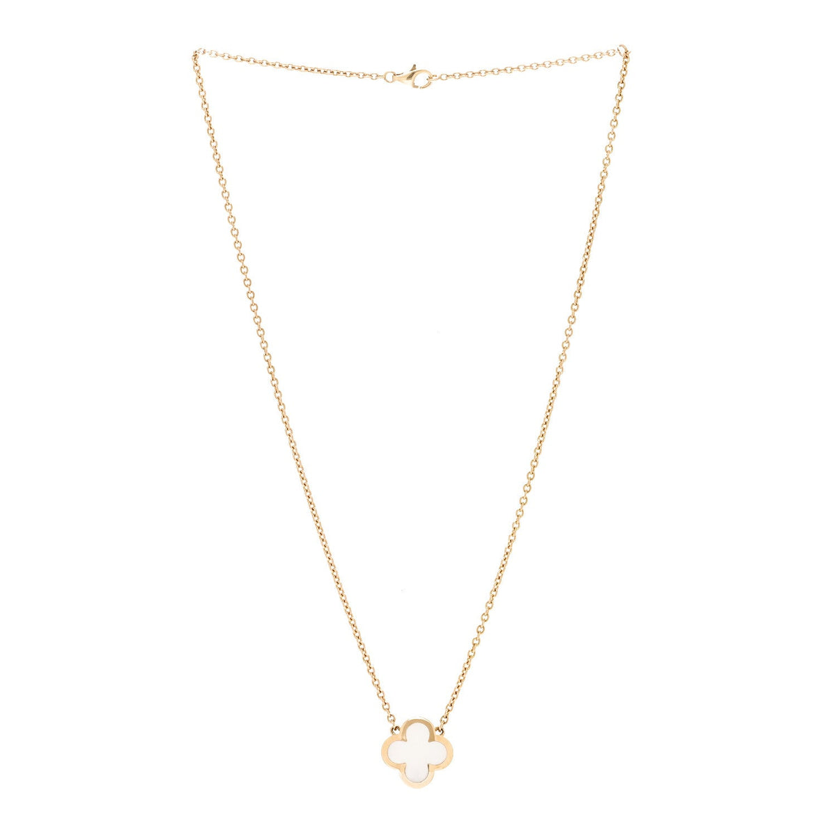 18K Yellow Gold Mother of Pearl Pure Alhambra Pendant Necklace