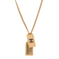 ID Dog Tag Charm Necklace Gold