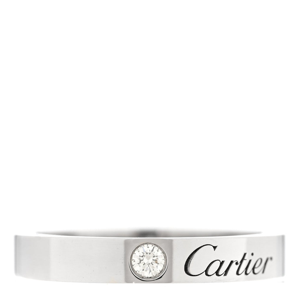 Platinum Diamond 3mm C De Cartier Wedding Band Ring 50 5.25