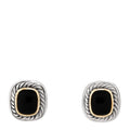Sterling Silver 14K Yellow Gold Black Onyx 11mm Albion Earrings